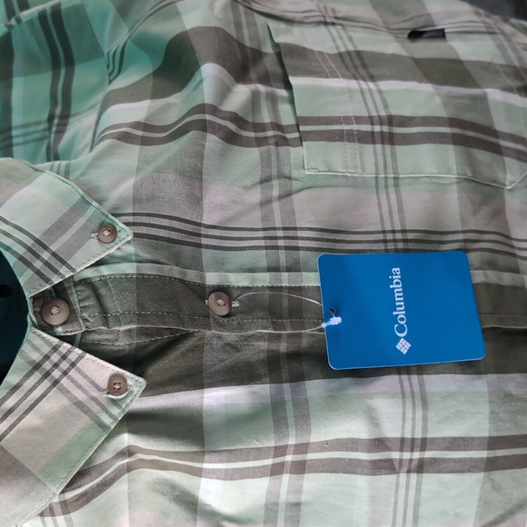 NWT Columbia Men's Green Plaid Shirt XXL - Picture 3 of 7